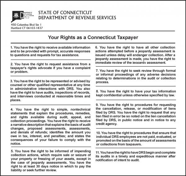 CT DRS Taxpayer Bill of Rights