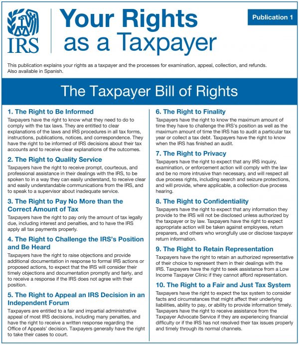 IRS Taxpayer Bill of Rights