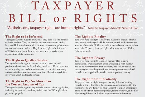 IRS Taxpayer Advocate Bill of Rights