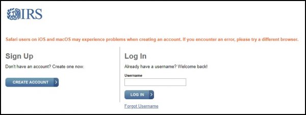 Create an IRS account