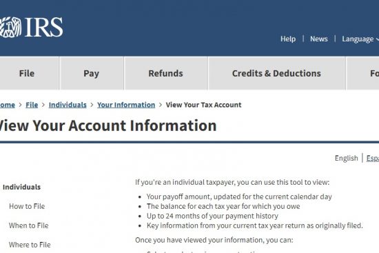 Individual IRS.gov account